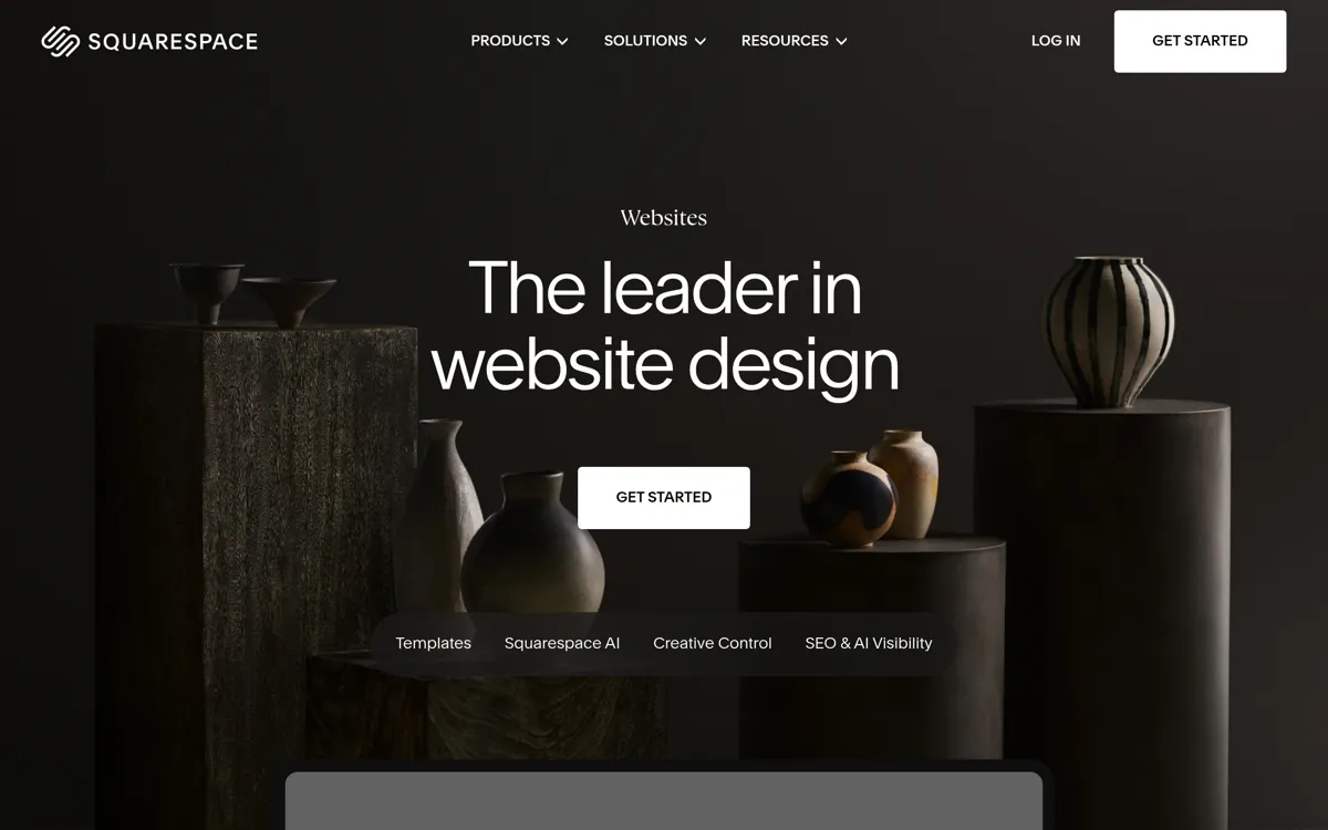 The Squarespace website design page