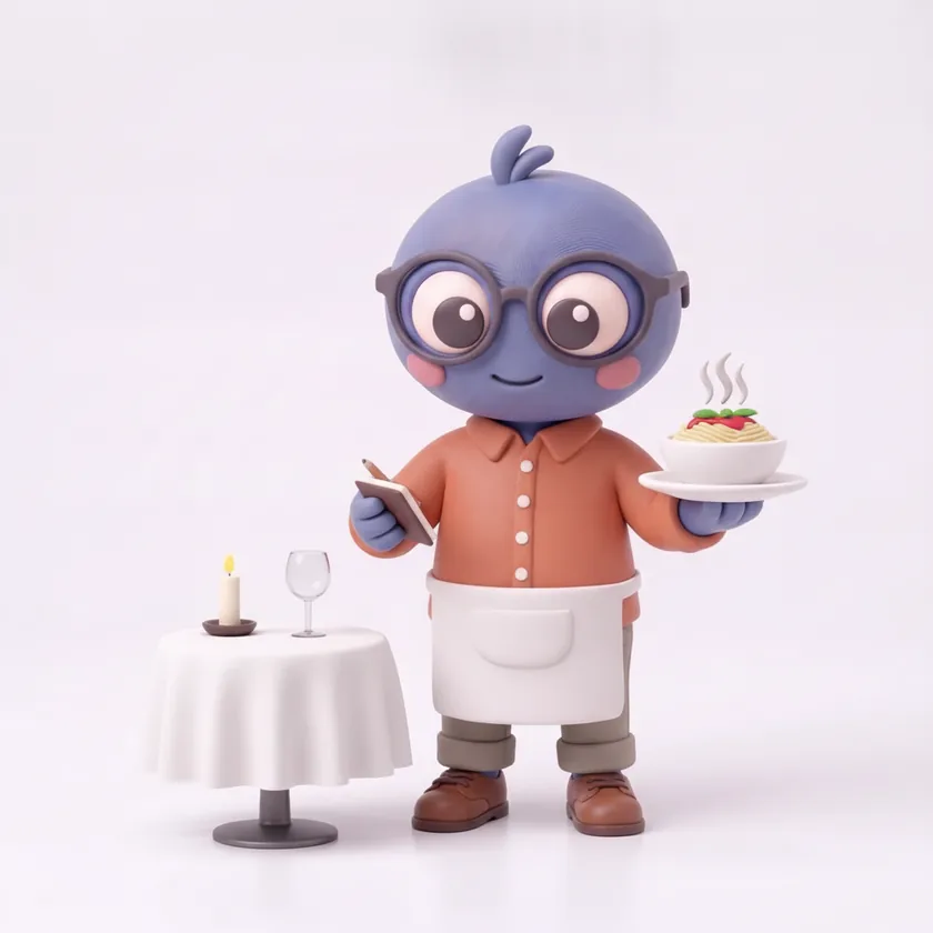 Webby working as a restaurant
