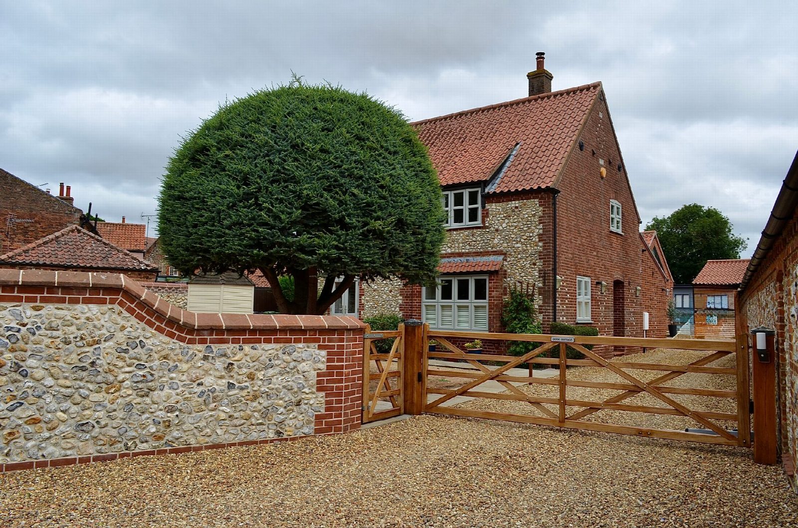 Norfolk village garden patio lawn